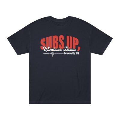 Subs Up Windows Down T-shirt | Car Audio, SPL, Racing Heartbeat Graphic